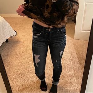 Express Distressed Midrise Skinny jeans 00R
